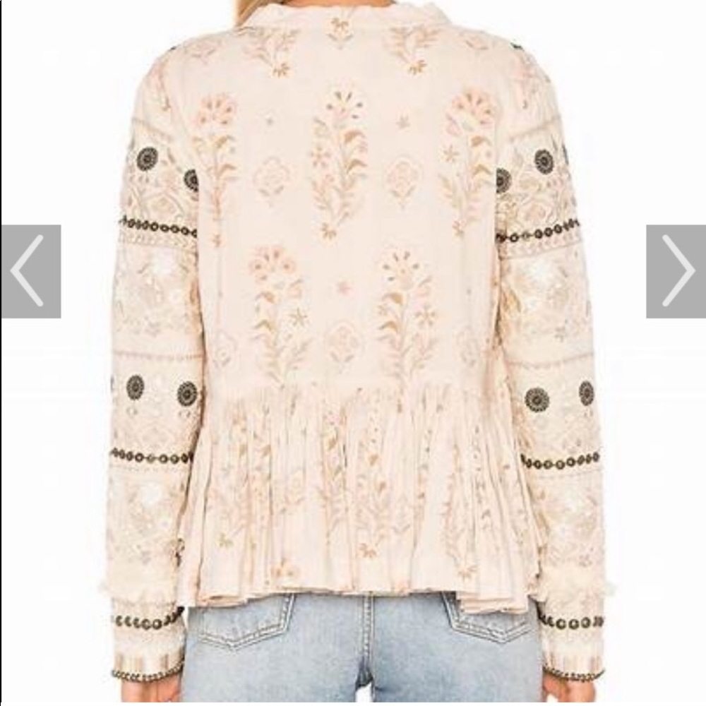 Spell Embroidered Cream Boho Jacket, Size Small - Picture 2 of 9